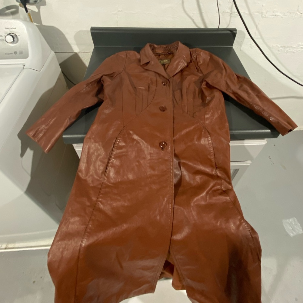 Leather trench coat , good condition